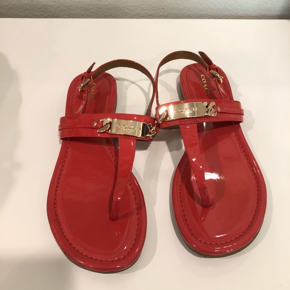 COACH Patent Leather Sandals